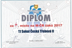 Diplom za 4. místo MČR